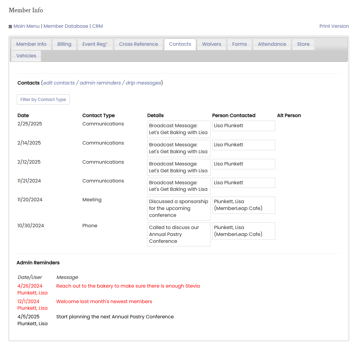 CRM Contacts