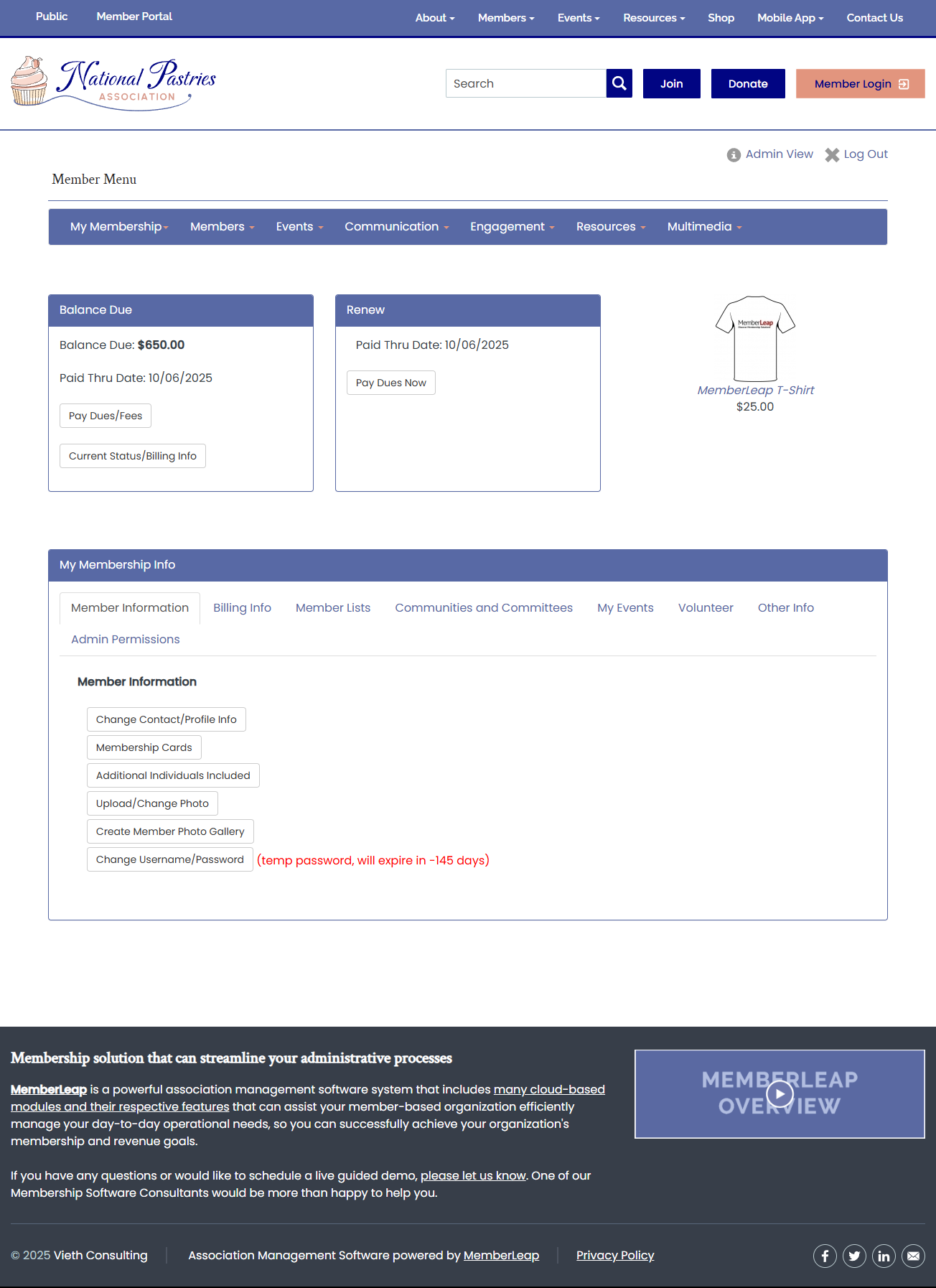 Custom Members Area - Billing Focused
