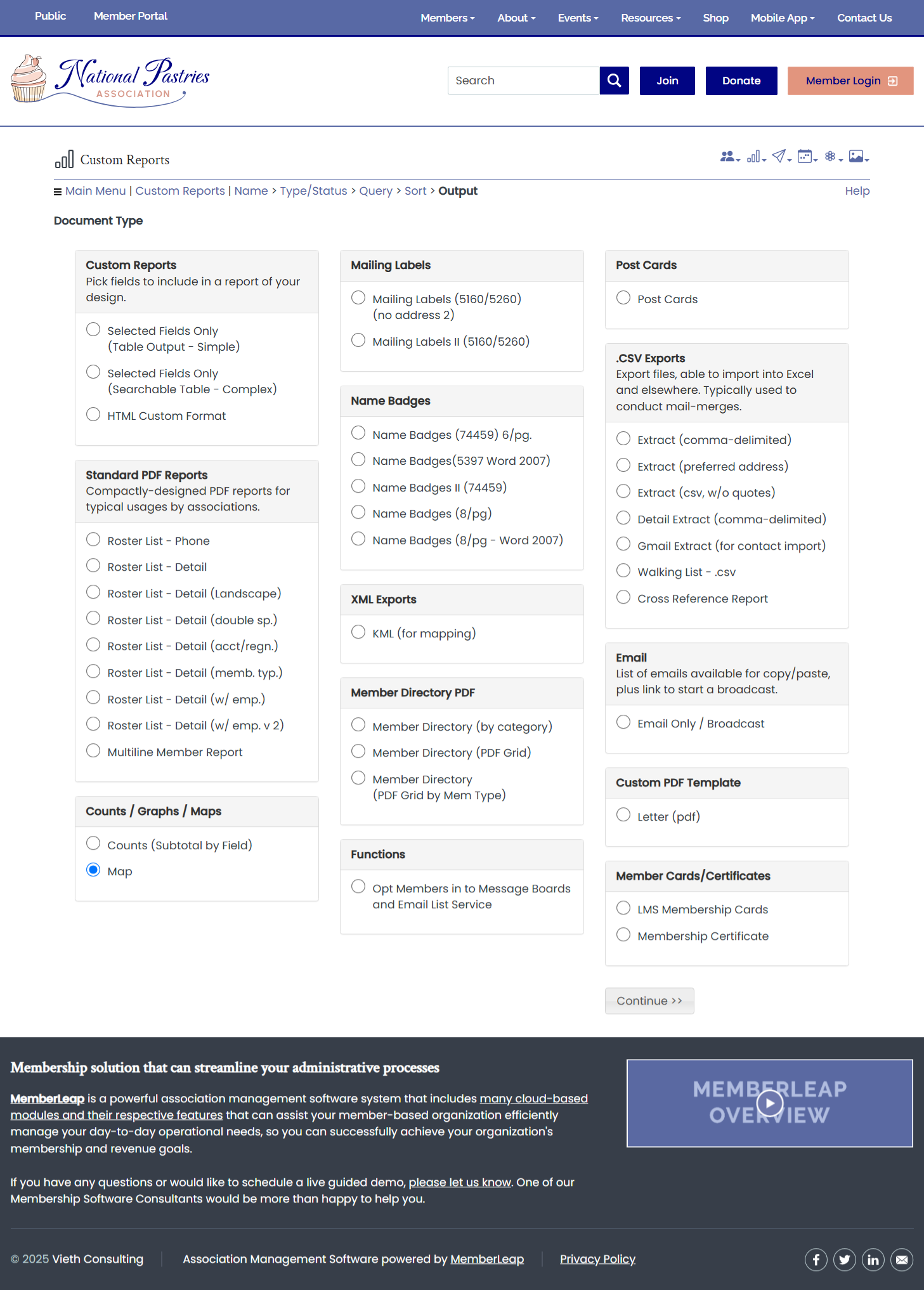 Custom Reports Output Options