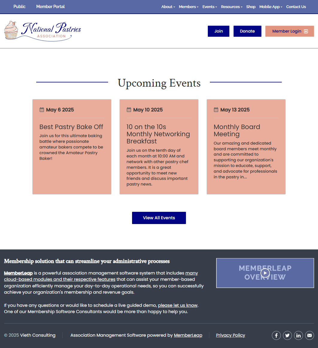 Customized Calendar Event Feed (can be placed on a Website Page with other content)