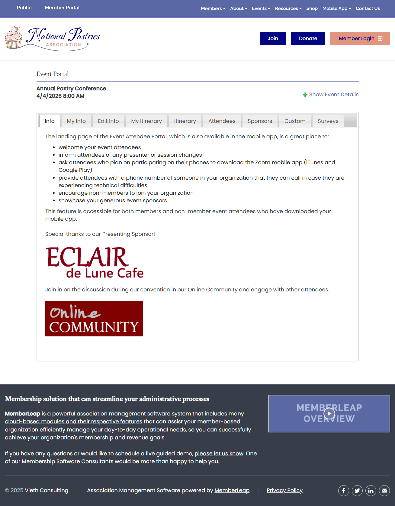 Event Attendee Portal
