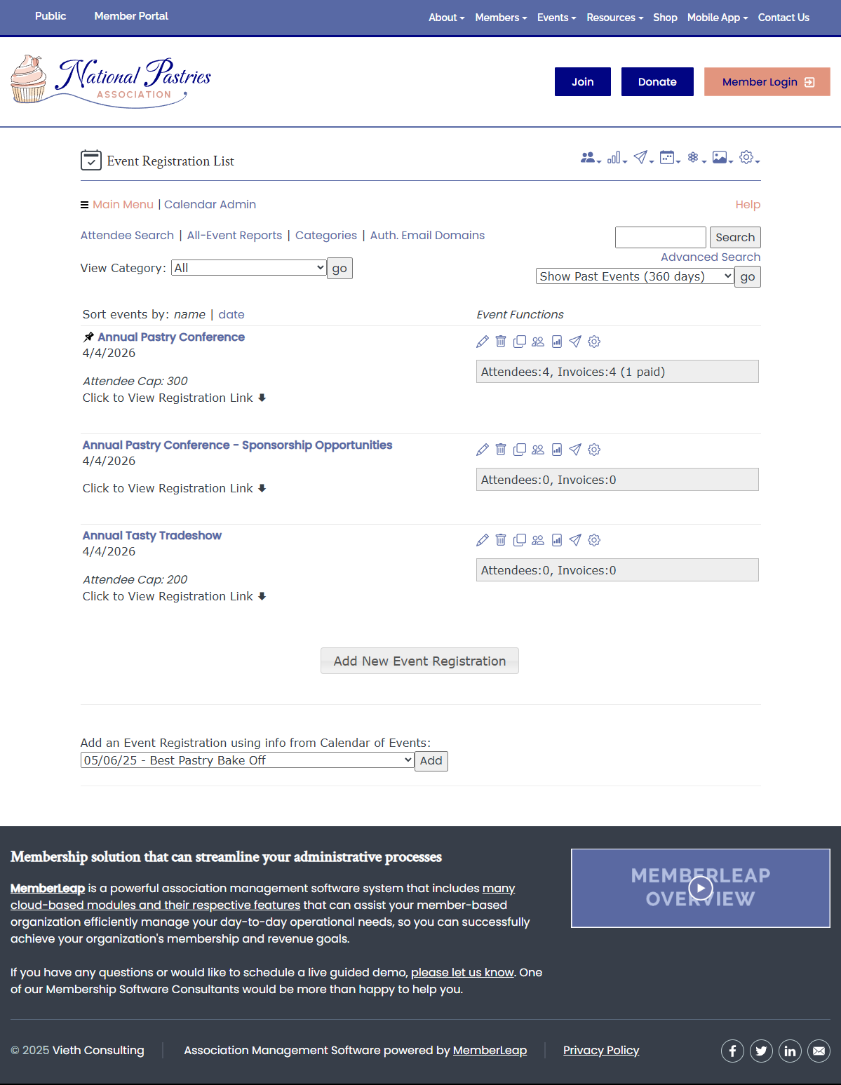 Event Registration Admin Page