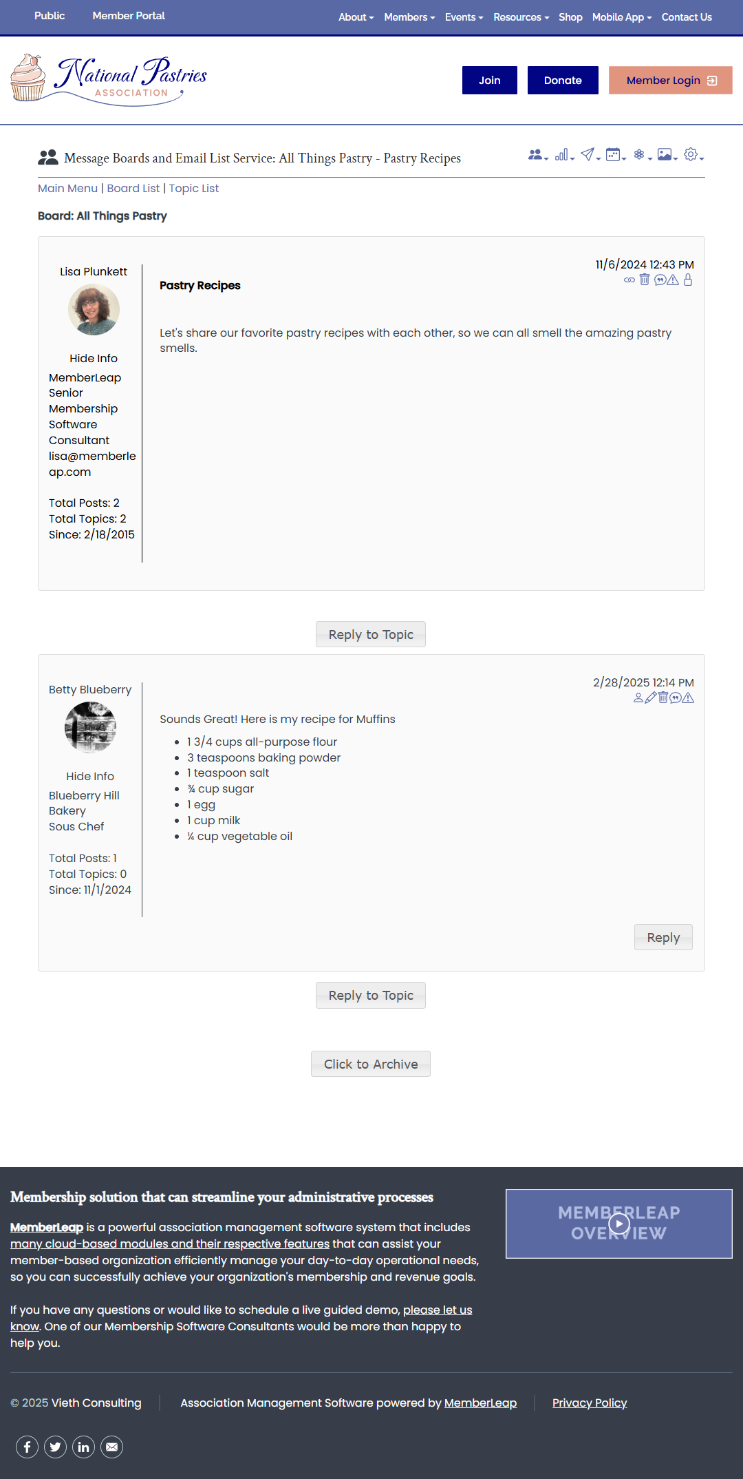 Message Board Posts