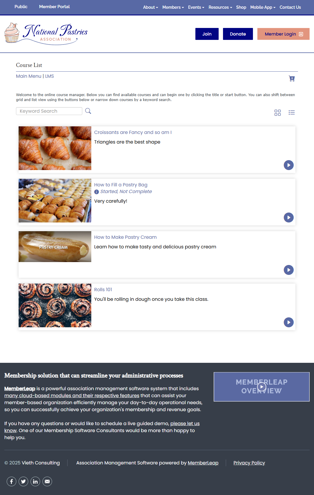 Online Learning Course List