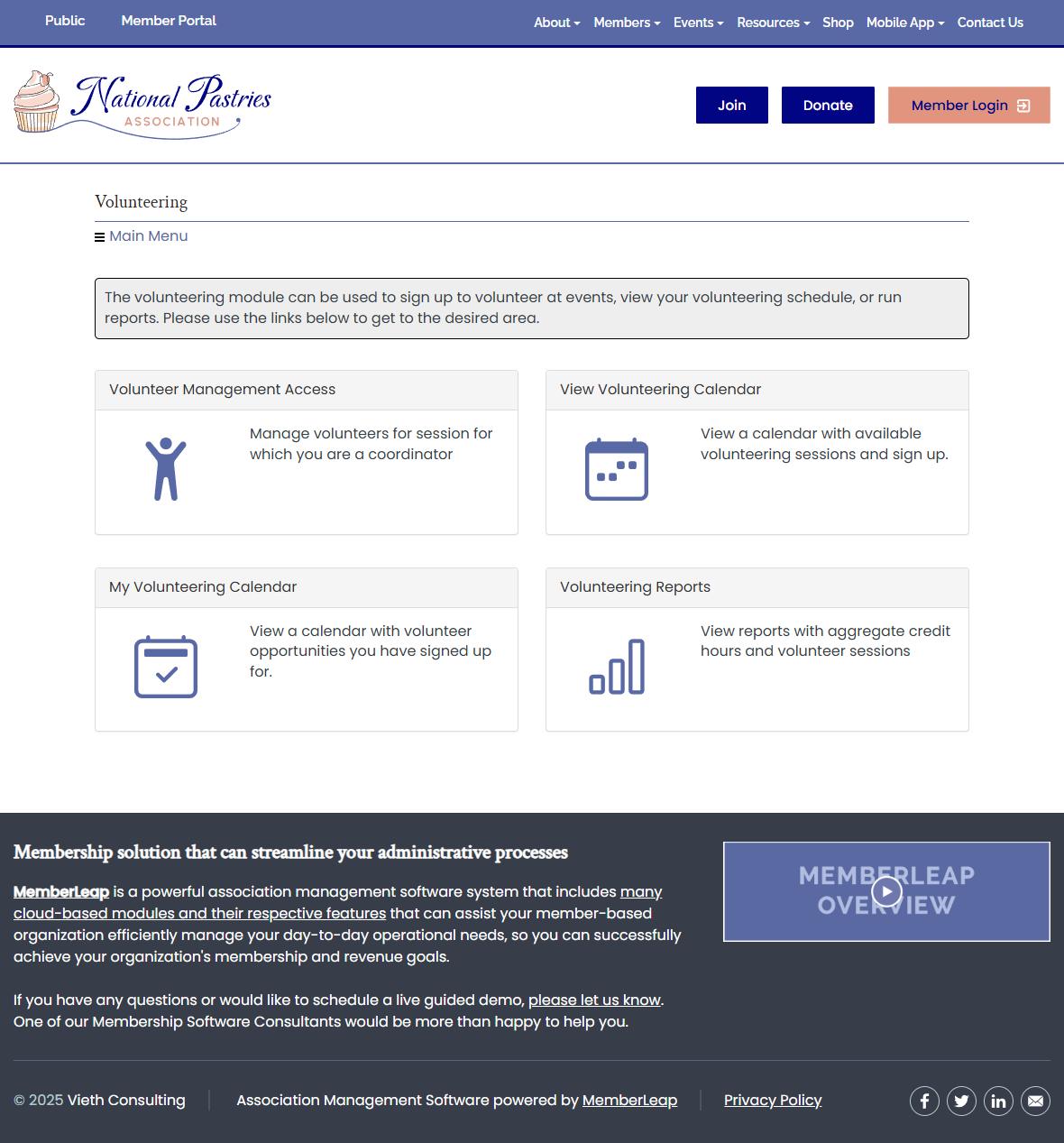 Volunteering Admin Page