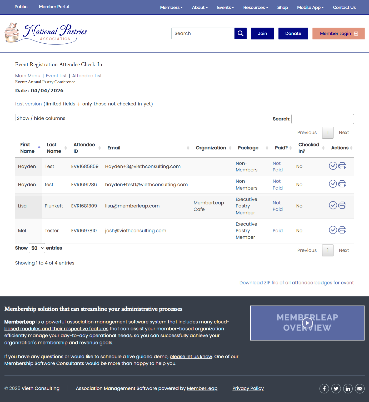 Attendee Check-In
