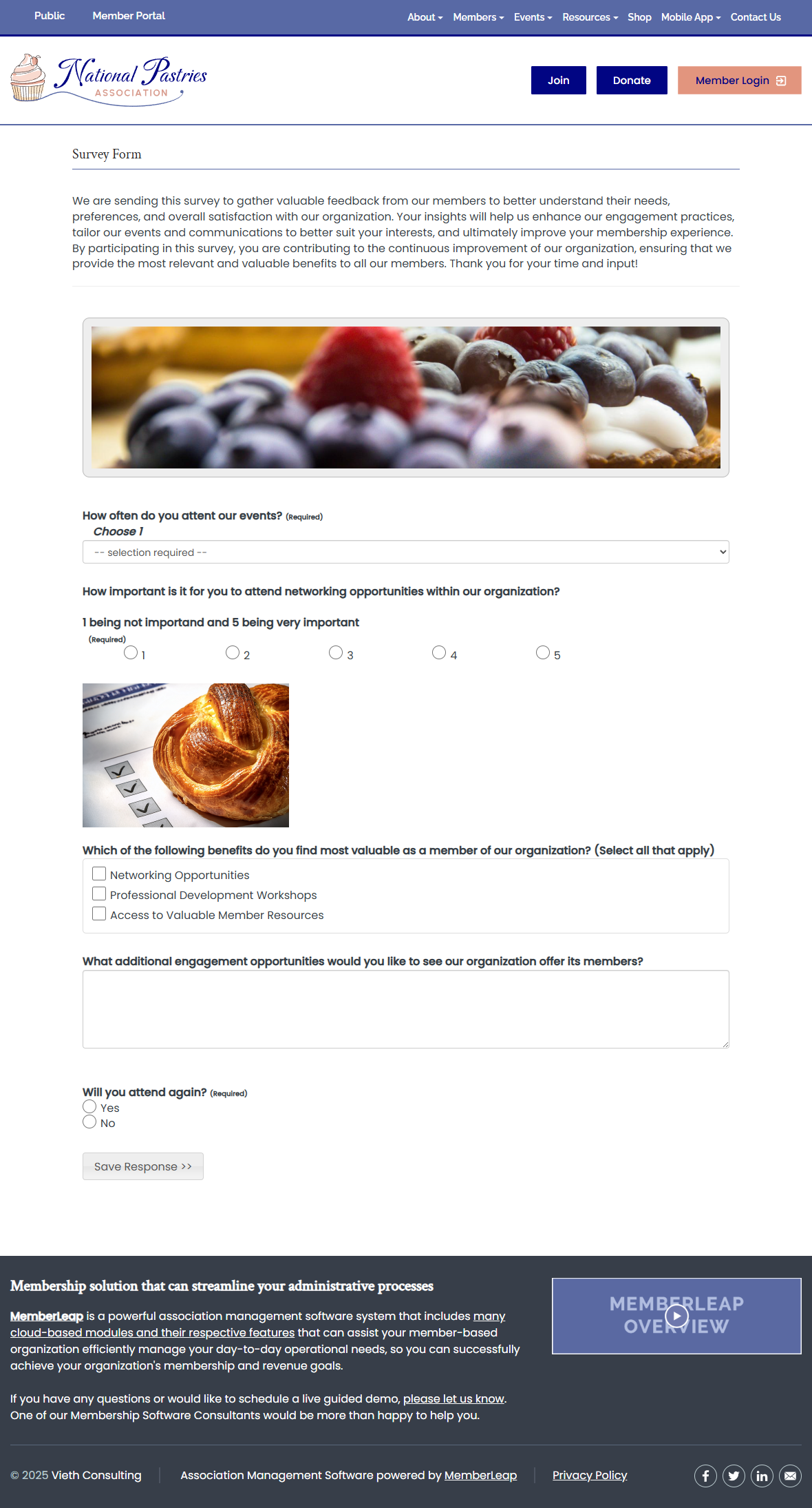Survey Creation Admin Page